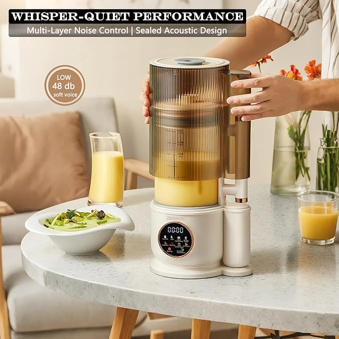 50oz Nut Milk Maker Machine, 10-in-1 Soy, Almond, Oat & Rice Milk Maker with 12 Stainless Steel Blades, Plant-Based Vegan Blender with Delay Start, Temp Hold, Boil Water & Easy Self-Cleaning