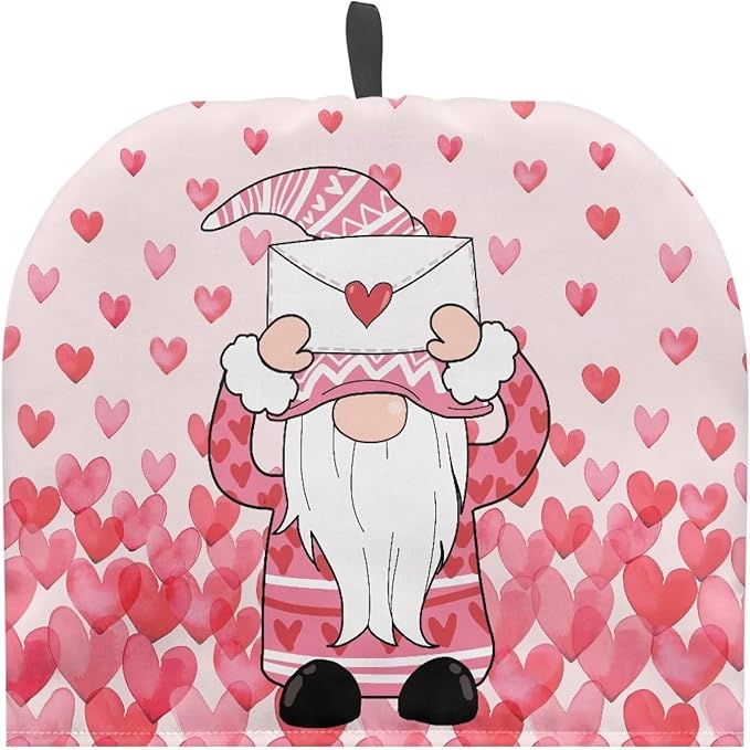 Gnomes Teapot Cover Tea Cozy Pink Teapot Insulated Kitchen Accessory Pink Tea Pot Cozy for Keeping Warm Love Hearts Teapot Dust Protector