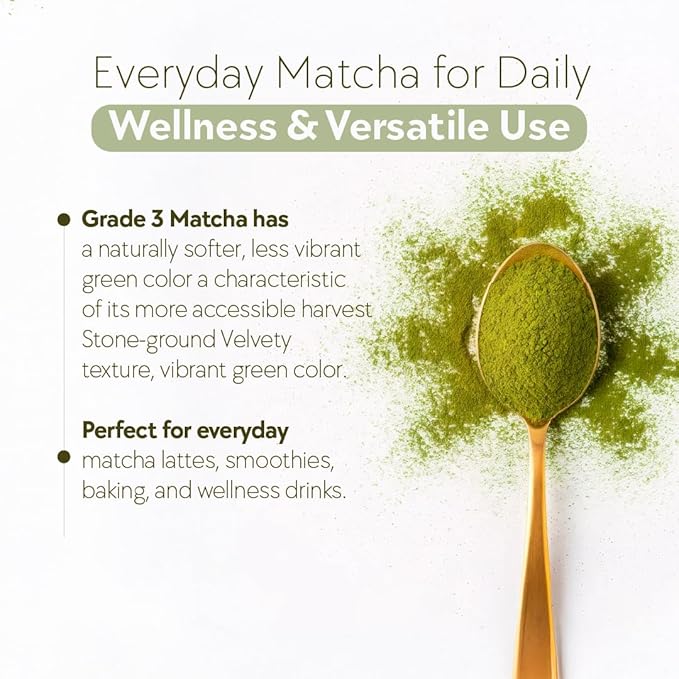 MushMatcha Organic Premium Matcha Grade 3A - Green Tea Powder Unsweetened for Lattes, Tea, and Smoothies, Smooth Taste and Natural Focus, 100% Pure Jade Leaf Blend Formula, 100g Resealable Pouch