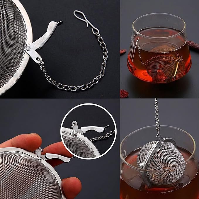 2PCS Tea Infuser, Upgraded 2.7 IN Tea Strainer, Premium Tea Infusers for Loose Tea, Tea Steeper, Tea Ball for Tea Flavoring Herbal Spices Seasonings