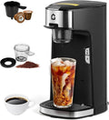 Garvee Single Serve Coffee Maker, Single Cup Small Coffee Machine with 18.6 oz Water Tank for Capsule, Ground & Tea, Portable Coffee Maker for Home Office RV Camping, Auto Shut Off, Adjustable Tray