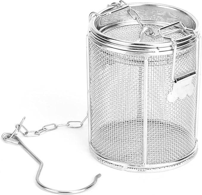 Stainless Steel Tea Ball Strainer, Wire Mesh Tea Strainer, Silver Tea Strainer for Loose Leaf Tea, Spice Filter Soup Infuser for Cooking, Tea Ball Strainer with Chain Hook for Home Kitchen(14 x 10cm)