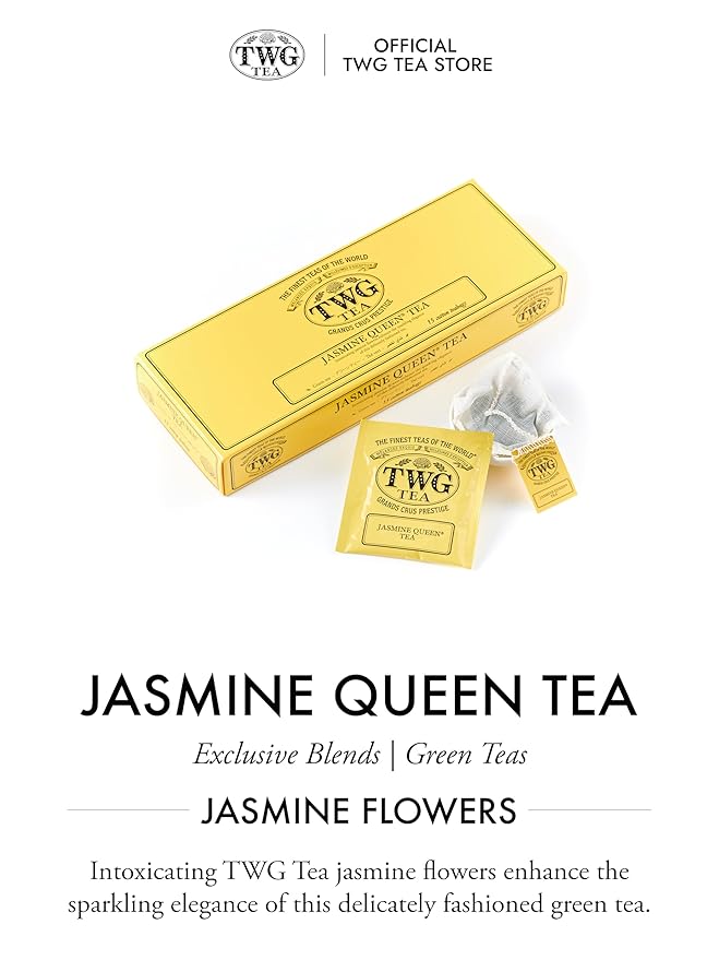 TWG Tea | Jasmine Queen Tea | Green Tea | Sweet Lemon & Rose | 15 Hand Sewn Cotton Teabags | Gift Set