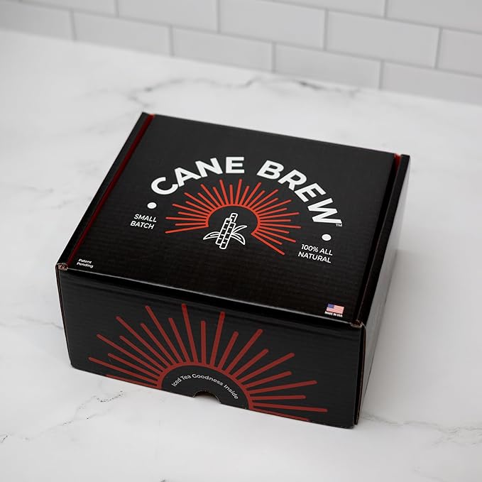 Cane Brew Iced Tea Sampler – Sweet & Unsweetened Gift Set with Pitcher, Spoon, & Cups – Charming Southern Variety Pack for Holidays & Tea Drinkers