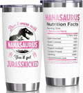 Best Nana Gifts Christmas Gifts from Granddaughter, Grandson, Grandkids, Grandchildren, 20 OZ Tumbler Unique Nanasaurus Birthday Gift for Grandma Grandmother Gigi New Nana Grandparents Insulated Cup