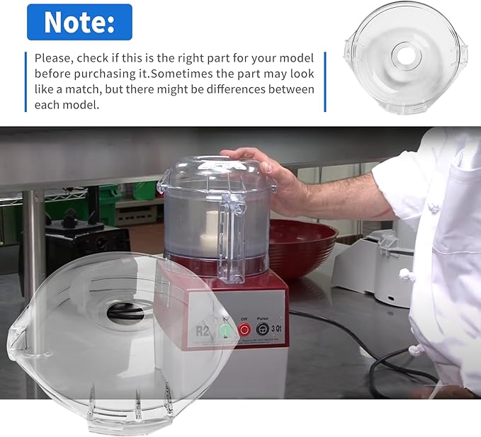 106458S Cutter Bowl Lid Compatible with Robot Coupe R2,R2B, R2 Dice, R2 Ultra Dice, R2N-ULTRAR100B, R100BCLR, R101B