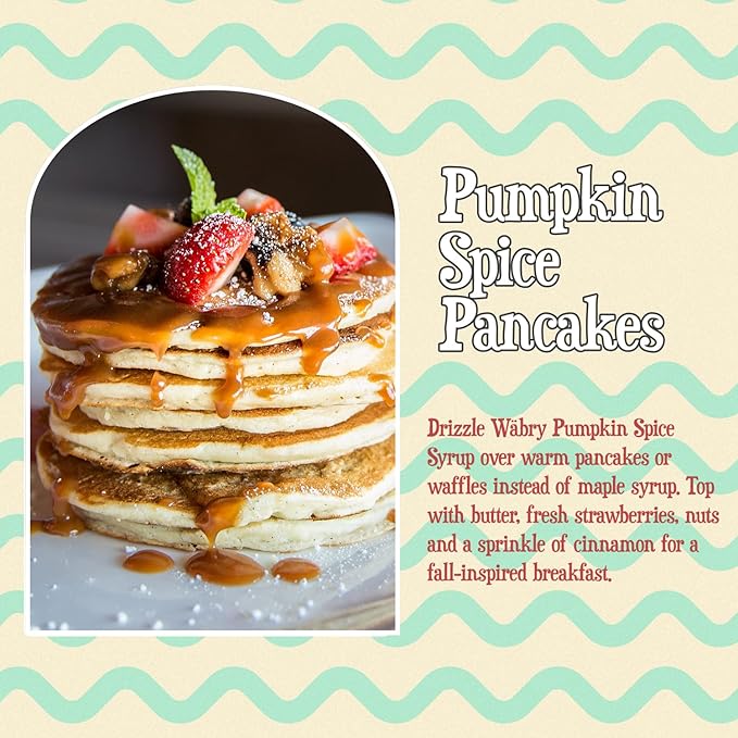 Wäbry Organic Pumpkin Spice Syrup – 16.4oz (468g), Natural Coffee Syrup, Perfect for Lattes, Matcha & Mocktails, Soda, Non-GMO, Dye-Free & Vegan Syrups – BPA-Free Plastic Bottle