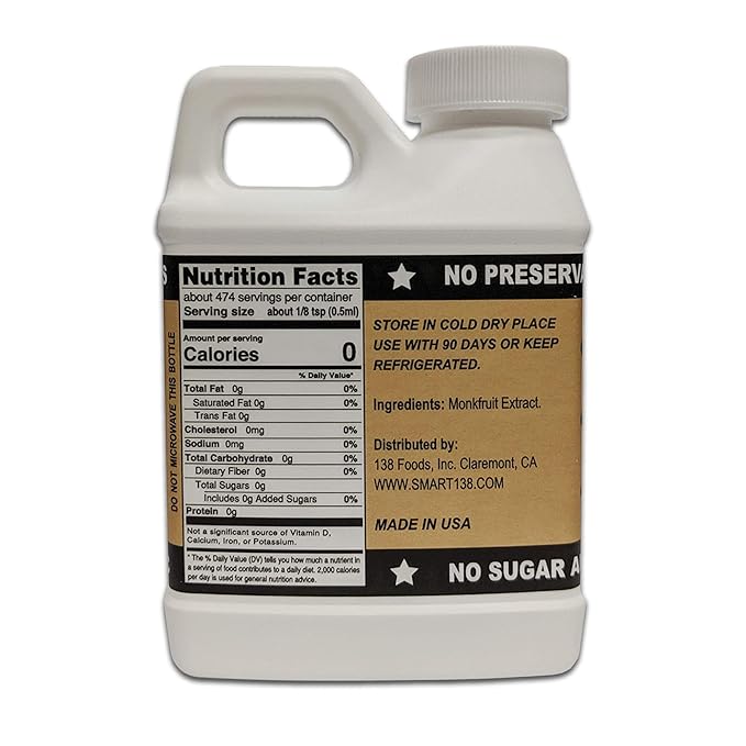 Monk Drops - 100% Monkfruit Liquid Sweetener, Zero Glycemic, Zero Calories, Zero Sugar, No Added Water, Concentrated Monk Fruit (350 Servings) (Original, 8 Fl Oz Jug)