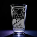THE GREEN DRAGON Engraved 16oz Pint Glass | Inspired by Tolkien Power Ring and Middle Earth Fellowship Tavern | Prancing Pony | Unique Elvish Fantasy Wizard Fantasy Decor!