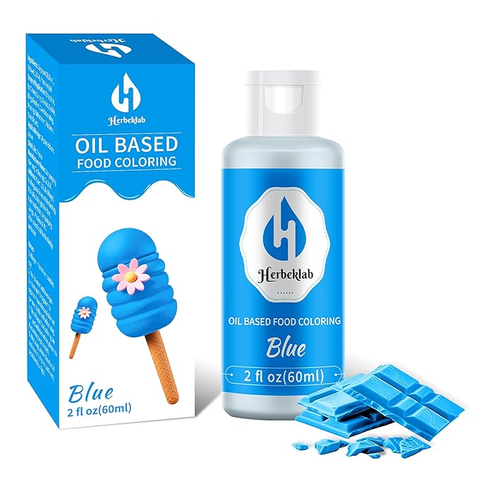 Blue Oil Based Food Coloring – 2 fl oz Professional Grade Concentrated Oil Food Dye for Melting Chocolate, Candy Melts, Cake Pops, Strawberries & Baking