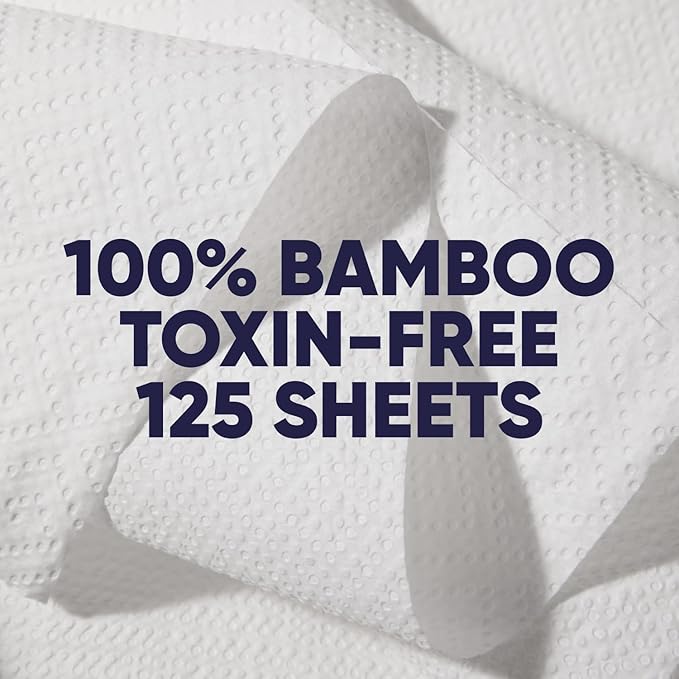 Save Trees Bamboo Paper Towels 6pk - 750 Sheets Paper Towels Rolls Ultra Absorbent & Durable Eco-Friendly - FSC-Certified, totally Plastic-Free, and Vegan