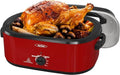 Sunvivi 26 Quart Roaster Oven, Electric Roaster Oven with Glass Lid, Turkey Roaster Buffet with Self-Basting Lid, Removable Pan, Cool-Touch Handles, Red