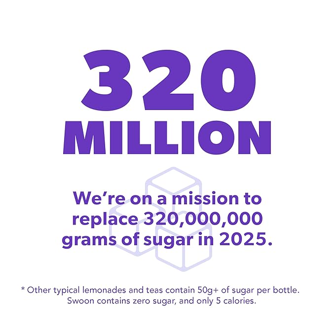 Swoon Perfectly Sweet Green Tea | Zero Sugar, Lightly Caffeinated & Refreshing | Keto, Paleo, Vegan, Non-GMO & Gluten-Free | Naturally Sweetened with Monk Fruit & Stevia | Only 5 Calories (12 Fl Oz, 12-Pack)