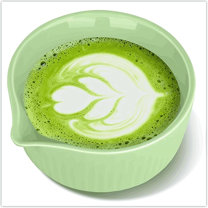 Ceremony Matcha Kit with Bamboo Scoop, Whisk, Holder, Sifter, Chawan Ceramic Bowl with Spout, 5 Pcs Green Japanese Matcha Whisk Set - High End Matcha Tea Set Gift for Matcha Lovers and Starters