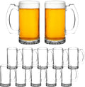 12 Libbey Beer Mugs Set, 12 oz. - Groomsmen Glassware - Clear