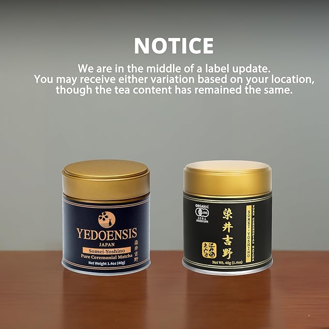 YEDOENSIS Pure Ceremonial Matcha "Somei-Yoshino" - Organic Japanese Green Tea Ceremonial Matcha Powder, JAS Certified Organic Vegan Gluten-Free (40g)