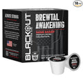 Blackout Coffee Brewtal Awakening Dark Roast Coffee – HIGH CAFFEINE, Bold & Strong, Fuel Your Mission – 18 Count Coffee Pods
