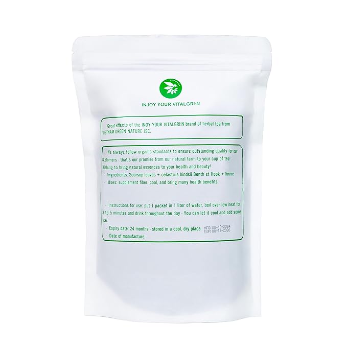 Soursop Leaf Tea with Licorice Root & Celastrus Hindsii, Re-Steep Whole Leaf, 5.22oz, Refreshing & Sweet, Re-Steep Natural Herbal Tea Blend, No Sugar Added