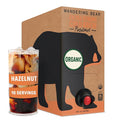 Wandering Bear Organic Hazelnut Cold Brew Coffee On Tap, Iced Coffee Drink -Extra Strong, Smooth, No Sugar Added, Shelf-Stable, Ready to Drink,Gluten Free & Vegan Decaf -16 Servings of 6fl.oz -96fl.oz