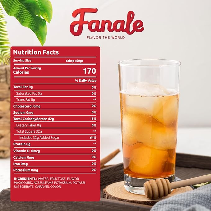 Fanale Premium Flavoring Concentrated Syrup for Bubble Tea 11 lb | Winter Melon Flavor Syrup | for Boba Tea, Smoothies, Slushes, Desserts | 11lb | SRP250