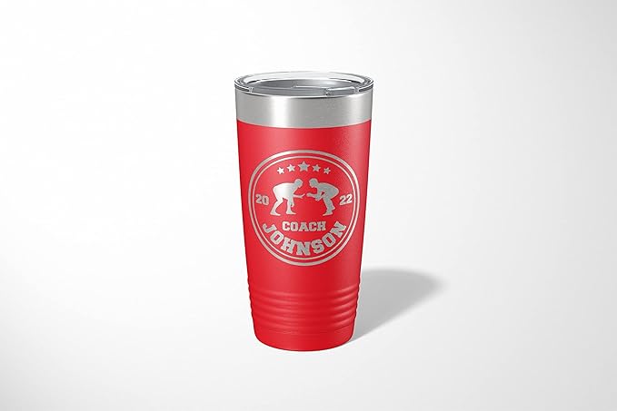 Wrestling Coach gifts, Tumbler, Coach tumbler, Wrestling gifts, Coach Beer glass, Coach gift, Wrestling Coach, Coach gifts, Wrestling Coach (Wrestling Circle, Red, 20oz Tumbler)