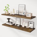Dreamland 48" Floating Shelves for Wall, 12" Deep Slim Rustic Brown Floating Shelves, Wall-Mounted Shelves for Bedroom, Living Room, Kitchen, Bathroom - Set of 2