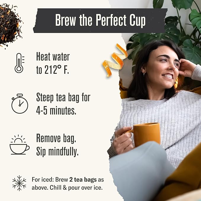 Numi Organic Aged Earl Grey Tea, 54 Black Tea Bags, Flavorful Assam Aged Tea with Real Bergamot