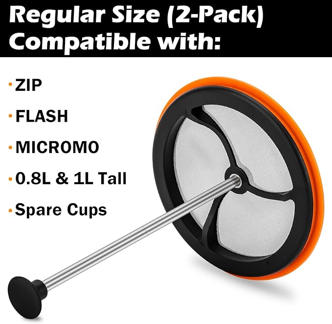 2-Pack Silicone French Press Coffee Maker – Compact & Durable for Camping and Outdoor Use – Regular Size