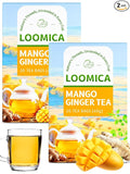 LOOMICA Mango Ginger Tea Bags, Caffeine-Free, Spiced Herbal Tea with Ginger, Cardamom & Cinnamon, Naturally Sweet & Tropical Vibe, Perfect for Relaxation, 20 Counts (Pack of 2)
