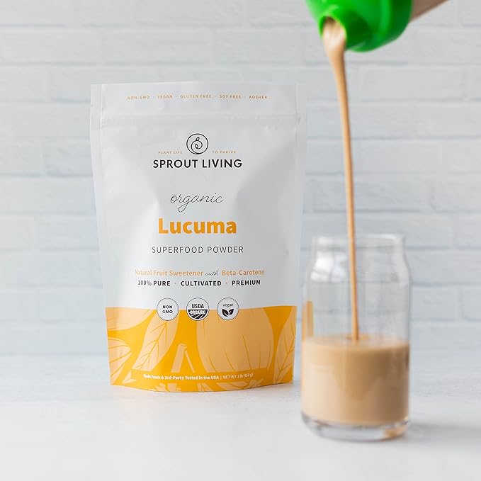 Sprout Living Organic Lucuma Fruit Powder, Antioxidants, Natural Sweetener, Superfood, 1 lb