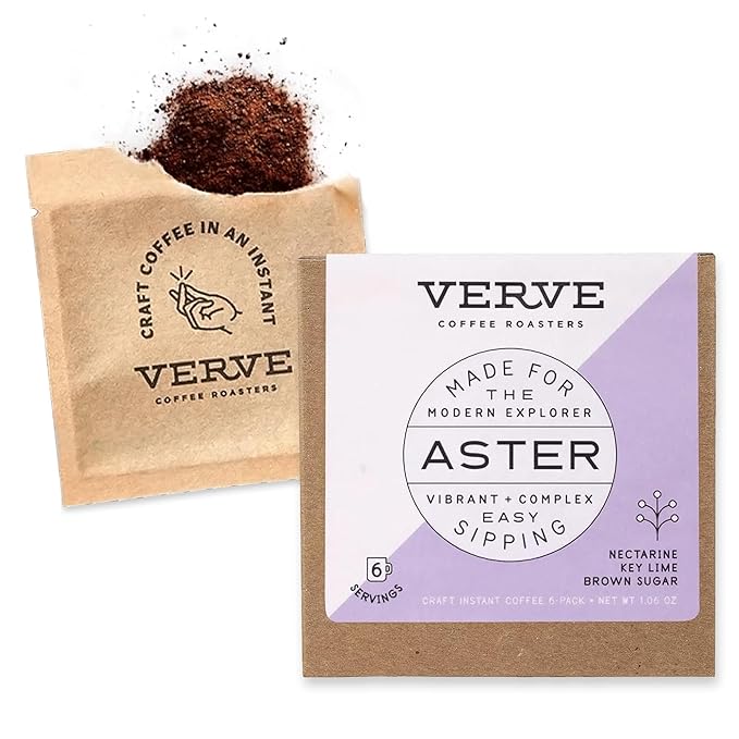 Verve Coffee Roasters Craft Instant Coffee Aster Blend | Medium Roast, Ground, Hand-Roasted | Ethiopian Blend | Enjoy Hot or Cold | Up to 6 Servings
