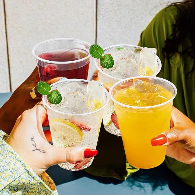 SIUQ 1500 Pack 9 oz Plastic Cups, Clear Disposable Plastic Cups, Cold Water Party Drinking Cups for Party, Picnic, BBQ, Wedding, Travel, Thanksgiving, Christmas