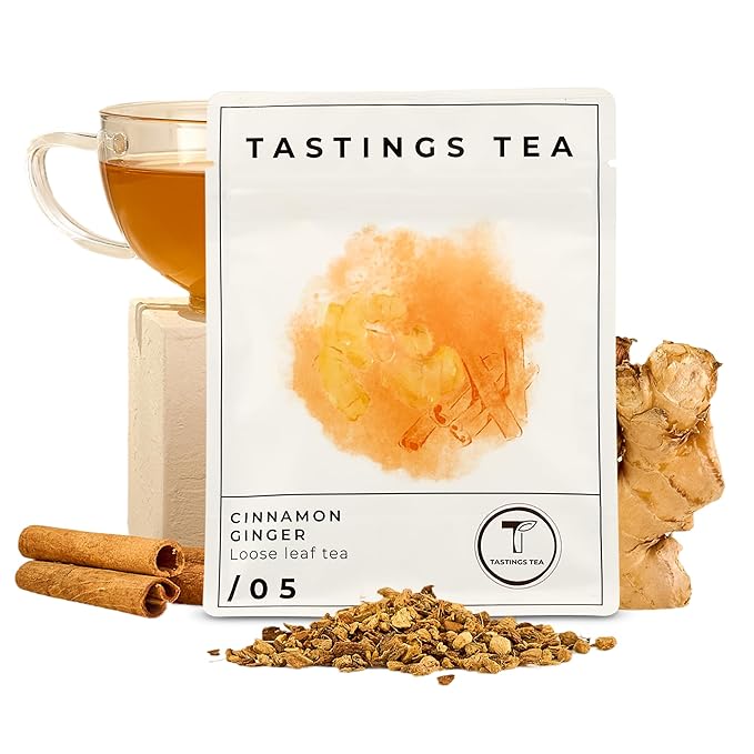 Tastings Tea Cinnamon Ginger Blend - 4.45oz Loose Leaf | Winter Warming | Bold Spice | Perfect Stocking Filler