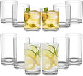 RLWY Acrylic Plastic Drinking Glasses Set of 12 - Unbreakable Tumblers - BPA-Free - Dishwasher-Safe - 6x12oz Lowball & 6x17oz Highball