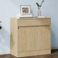 Buffet Cabinet with 2 Doors and Drawer, Coffee Bar Cabinet with Adjustable Shelf, Modern Kitchen Buffet Sideboard for Living Room, Kitchen, Natural