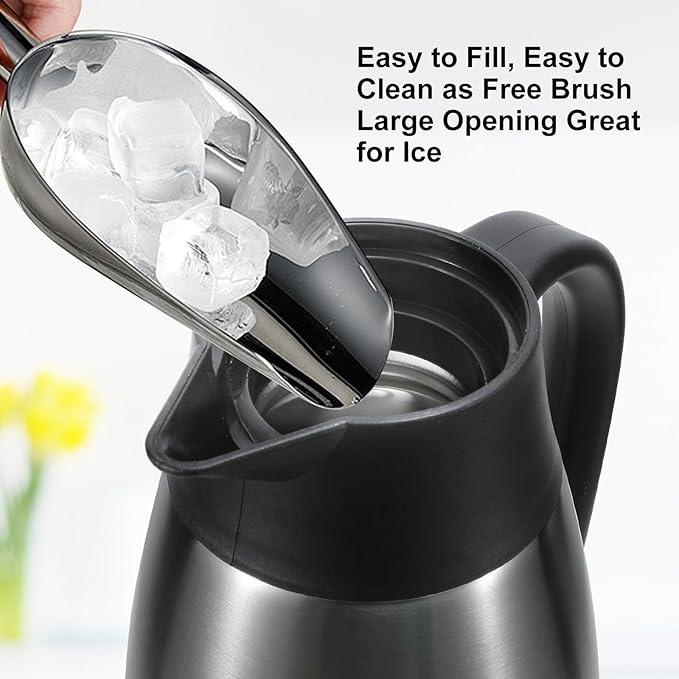 ThermoCafe 70 Oz Double Walled Vacuum Insulated Stainless Steel Carafe - Keeps Coffee & Water Hot for 12 Hours