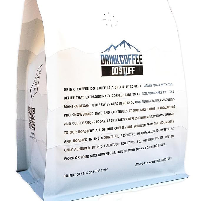 DRINK COFFEE DO STUFF, Hell Yeah!, Blend, Whole Bean, Medium Roast, Sweet, Chocolate, Caffeine, Organic, Lake Tahoe Coffee