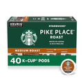 Starbucks K-Cup Coffee Pods, Medium Roast Hot or Iced Coffee, Pike Place Roast, 40 Keurig Pods