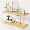 Dreamland 36" Floating Shelves for Wall, 12" Deep Slim Oak Floating Shelves, Wall-Mounted Shelves for Bedroom, Living Room, Kitchen, Bathroom - Set of 2