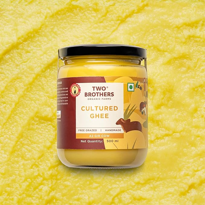 A2 Ghee Butter Organic Grass Fed from Gir Cow | Gut Friendly | Healthy Butter Alternative | Non-GMO, Lactose-Free, Keto Friendly – 16 Oz from Two Brothers Organic Farms