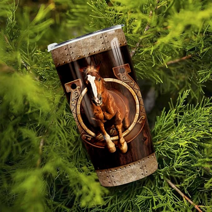 winorax Horse Tumblers 20oz Stainless Steel Insulated Cup Mugs with Lids - Equestrian Gifts for Horse Lovers - Birthday & Christmas