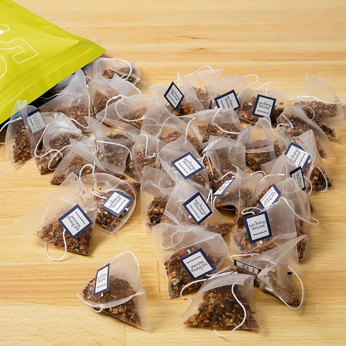 Two Leaves and a Bud Tamayokucha - 50 Naked Tea Sachets, Whole Leaf Green Tea in Eco-Friendly Unwrapped Compostable Sachets, Resealable Bag, 50 Count (Pack of 1)