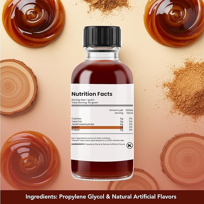 Dolce Flav Maple Extract - 2 Ounce Water-Soluble Multipurpose Flavoring Ideal for Baked Goods, Beverages, Coffee, Desserts & Ice Cream - Perfect Kitchen Gift for Holidays