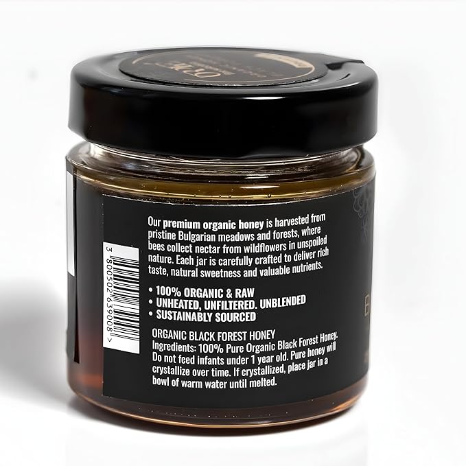 ORPHE Organic Forest Honey – Clean Simple Natural Sweetener for Coffee, Tea, Matcha and Breakfast, Unheated & Creamed 9oz Glass Jar