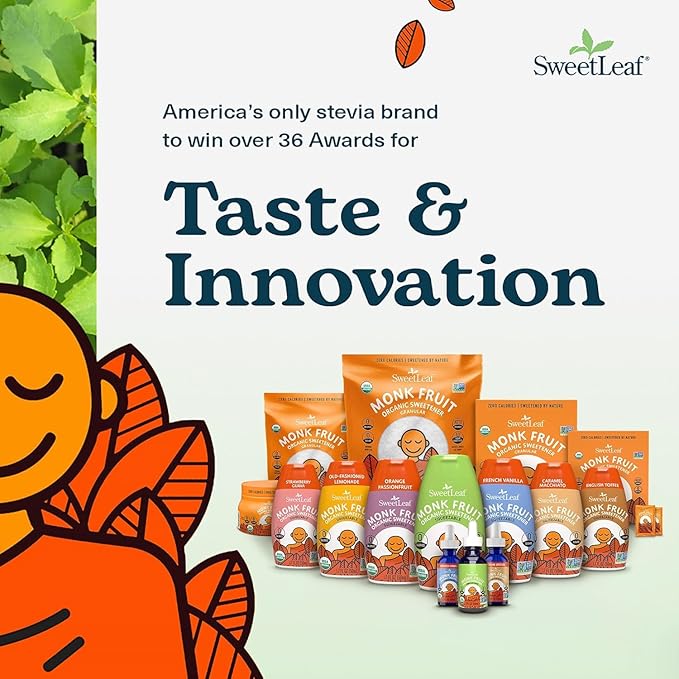 SweetLeaf Caramel Liquid Monk Fruit - Monk Fruit Liquid Sweetener Drops, Organic Monk Fruit Extract, Zero Calorie Sweetener, Sugar Free, Keto Friendly, Erythritol Free - 1.7 Fl Oz (Pack of 3)