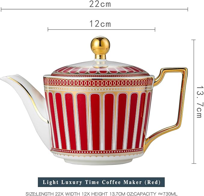 CWLWGO- Royal Teapot,European style Ceramic Tea Pot, Blooming & Loose Leaf Teapot - 24 Ounce,Not included Removable Stainless Steel Infuser.…