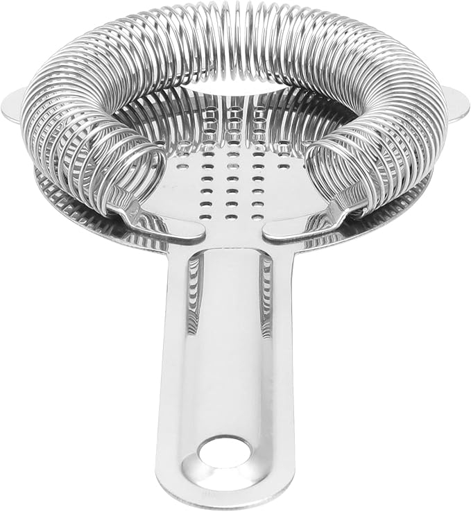 HOZEON 4 Pack 6.5 Inches Cocktail Strainer, Stainless Steel Bar Strainer Tool, 2 Prong Bartender Strainer for Bar Restaurant Home, Silver