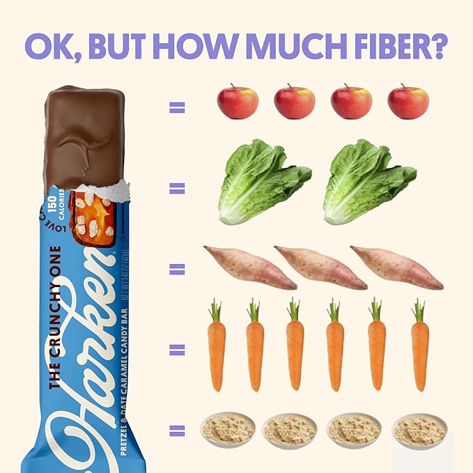 Harken Sweets The Crunchy One, Oat Milk Chocolate Candy Bars with Pretzels and Date Caramel, Sweetened with Dates and No Sugar Added, High Fiber, Nut-Free, Gluten-Free, Plant-Based, 12 Bars
