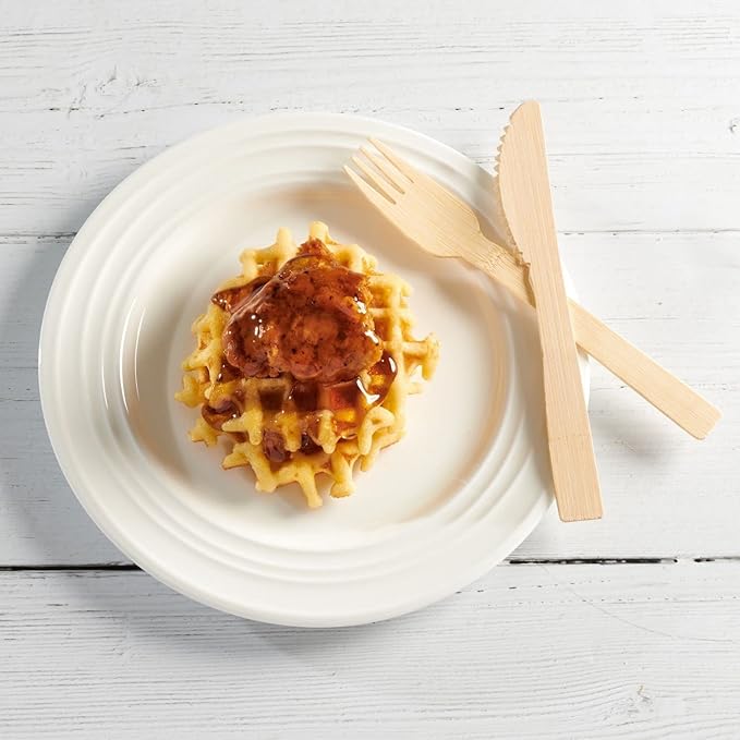 HAY! Bamboo Forks | 250 ct Unwrapped Forks | Biodegradable Utensils | Compostable & Plastic-Free | Heavy-duty Fork | For To-Go Meals or Events | Wooden Fork