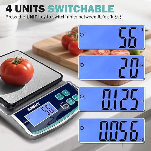 Digital Lab Scale 15kg x 1g oz/lb/g/kg Precision Electronic Scientific Scale Analytical Balance for Laboratory Jewelry Kitchen Includes Rechargeable Battery